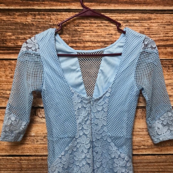 Lulus Light Blue Lace Bodycon Dress - Picture 7 of 8